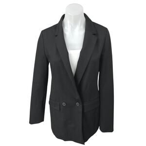 GAP Women's Black Double Breasted Long Sleeve Notch Collar Blazer Coat Jacket 4